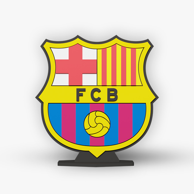 Деревянная настольная эмблема на подставке клуба Барселона
