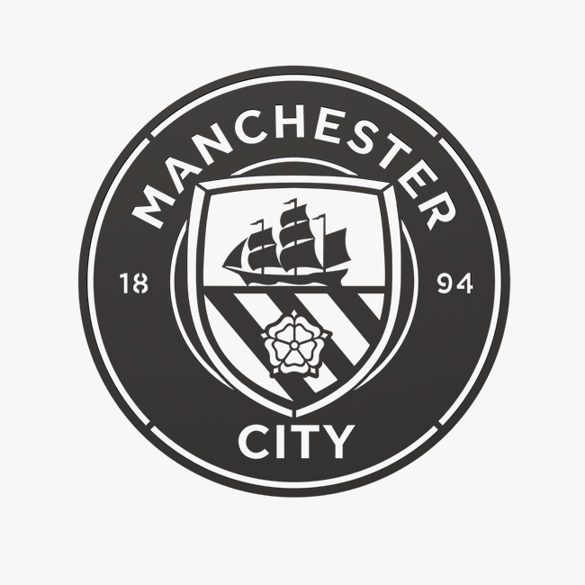 Черная плоская деревянная эмблема Манчестер Сити