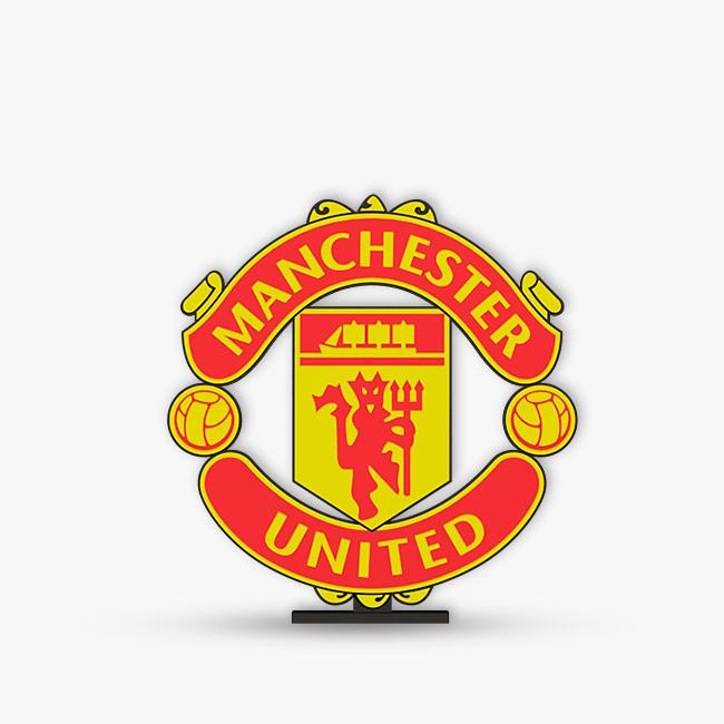 Деревянная эмблема Манчестер Юнайтед на подставке