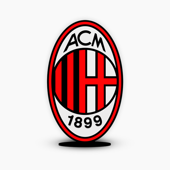 Объемная настольная деревянная эмблема клуба Милан