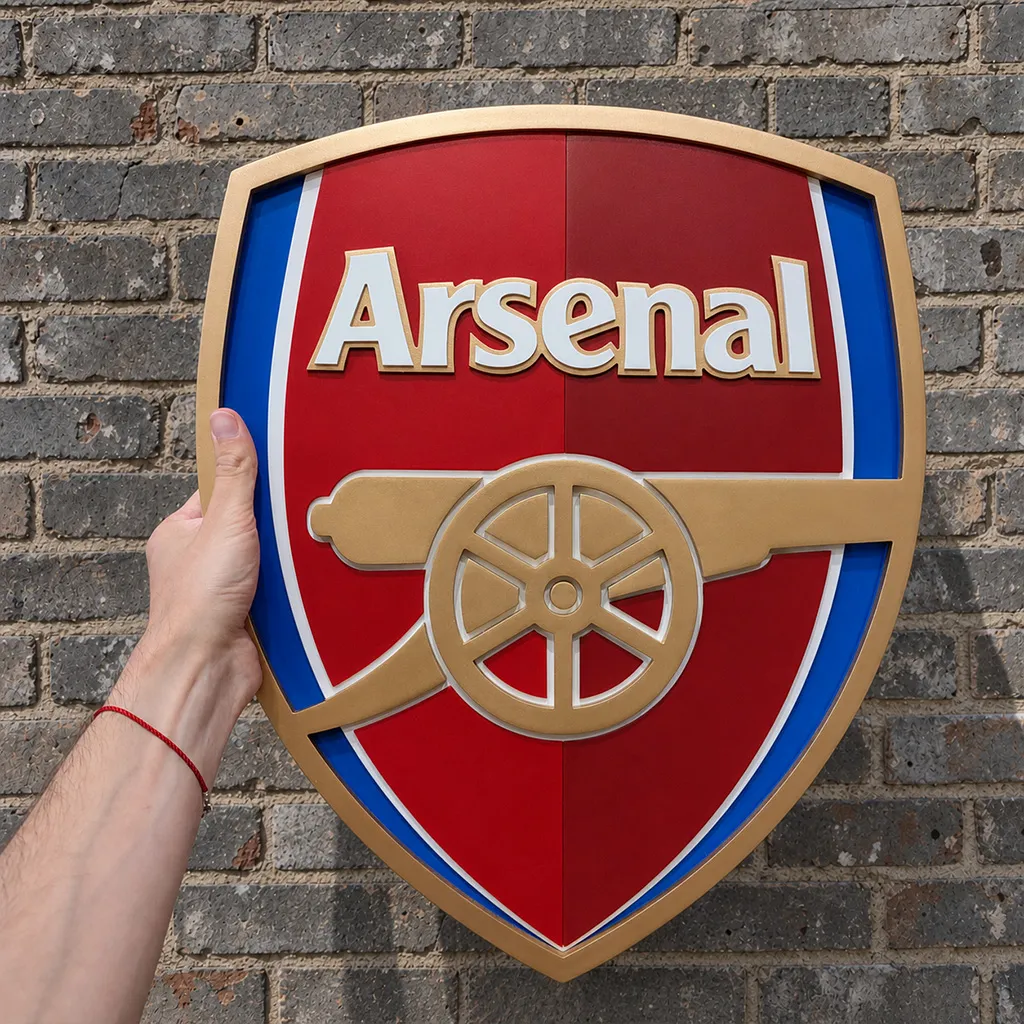 Объёмный логотип Arsenal из дерева